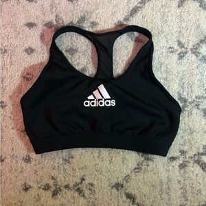 Adidas Black Racerback Training Sports Bra Logo Front Women’s XS